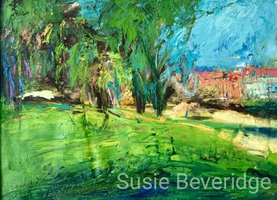 Charlotte Square Gardens - Original Mixed Media painting £75