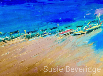 Balinese Junkung boat study in oils