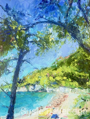 Mid morning Kastani Beach, Skopelos - Original Painting £325