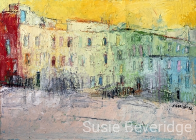 Hot in the city, Edinburgh New Town - Original Painting £325